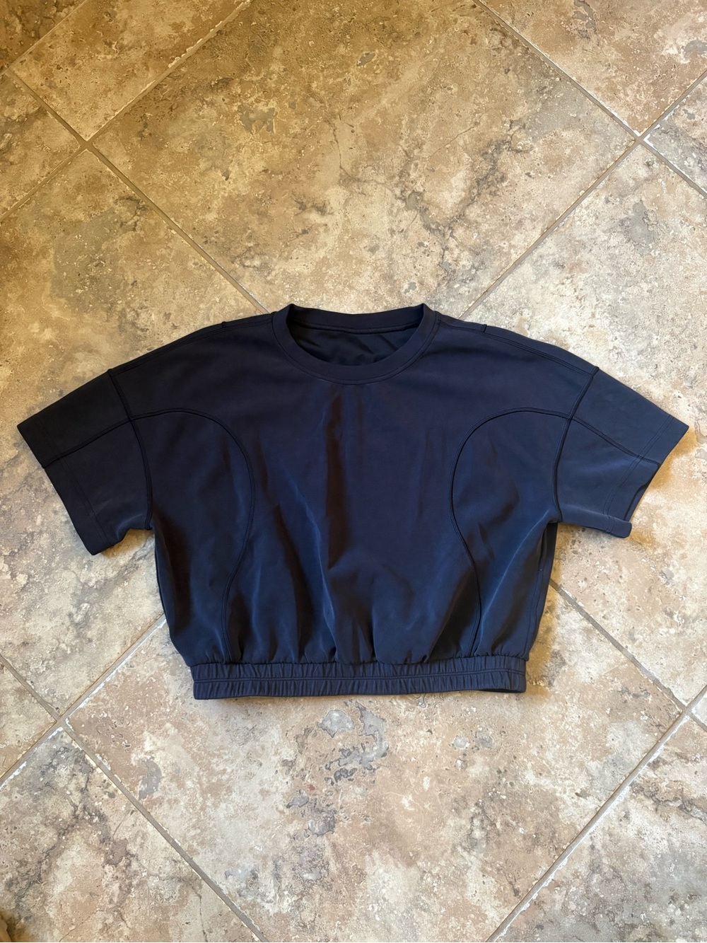 Lululemon Spacedye Black Cropped Tee
